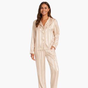Women's Pajama Set with Button-Down Shirt and Pants