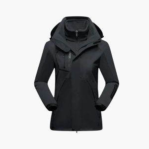 Women's Ski Jacket with Full Zipper and Removable Lining