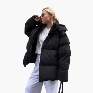 Women's Quilted Jacket with High Collar