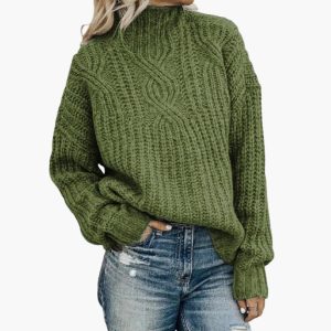 Women's Knit Sweater with High Neck