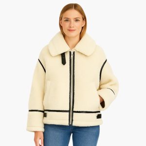 Women's Teddy Jacket with Zipper and Pockets