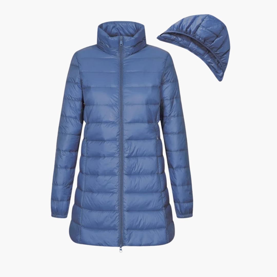 Women's Winter Jacket with Hood and Extended Length - Image 4