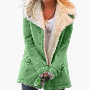 Women's Winter Jacket with Front Zipper and High Collar
