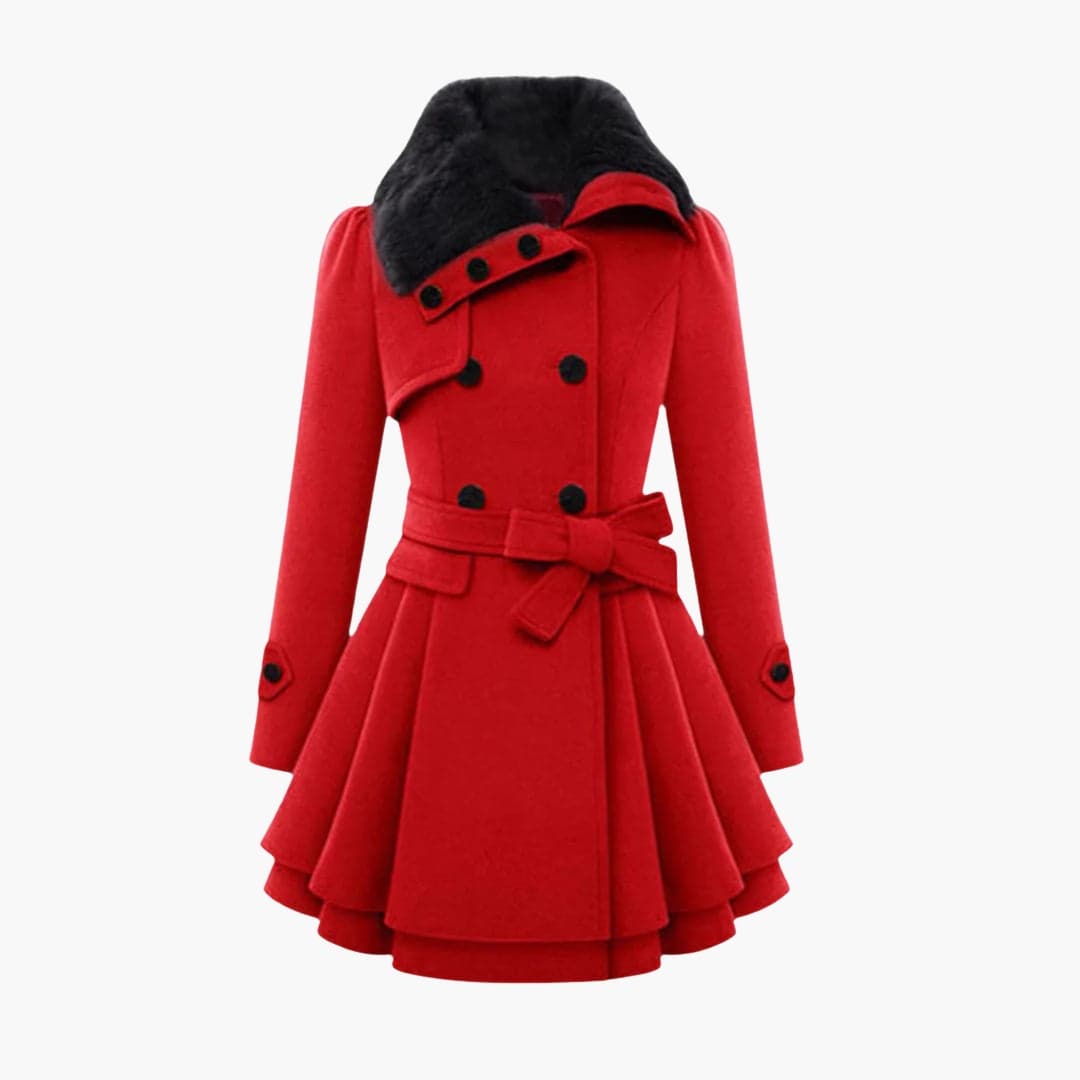 Women’s Winter Coat with Buttons and Belt - Image 4