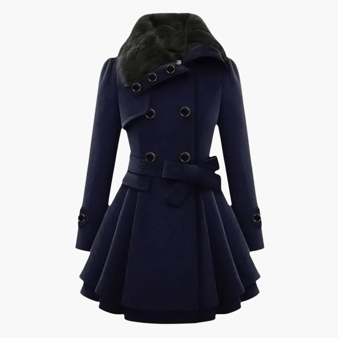 Women’s Winter Coat with Buttons and Belt - Image 3
