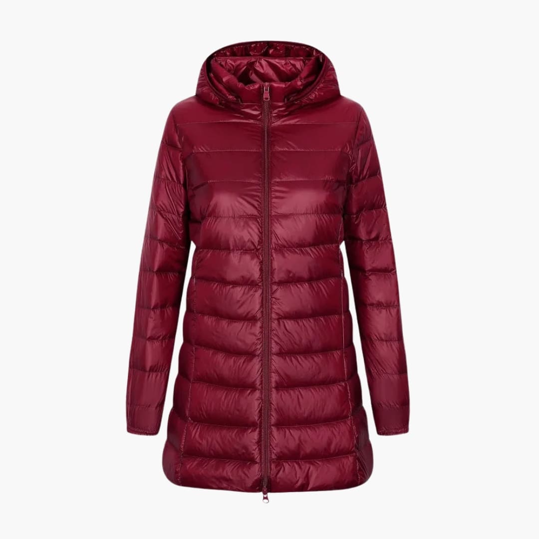 Women's Winter Jacket with Hood and Extended Length - Image 3