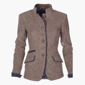 Women's jacket with stand-up collar and flap pockets
