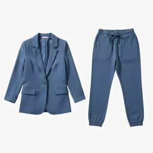 Women’s Lounge Set with Blazer and Drawstring Joggers