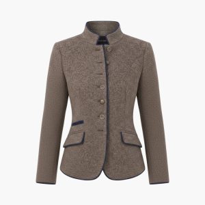 Women’s Blazer with Lapel Collar and Button Closure