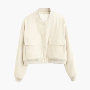 Women’s Bomber Jacket with Flap Pockets