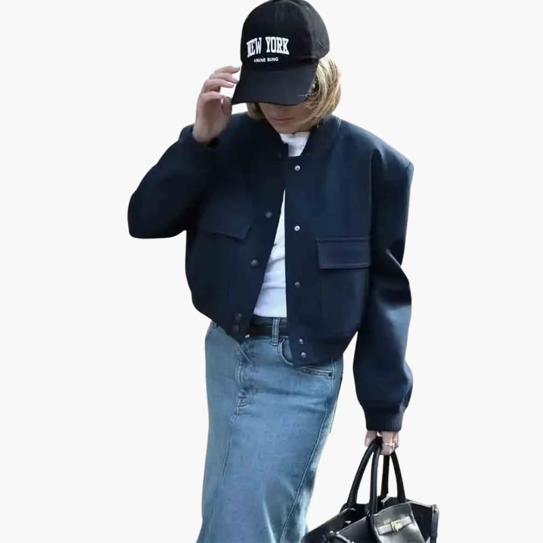 Women’s Bomber Jacket with Flap Pockets - Image 6