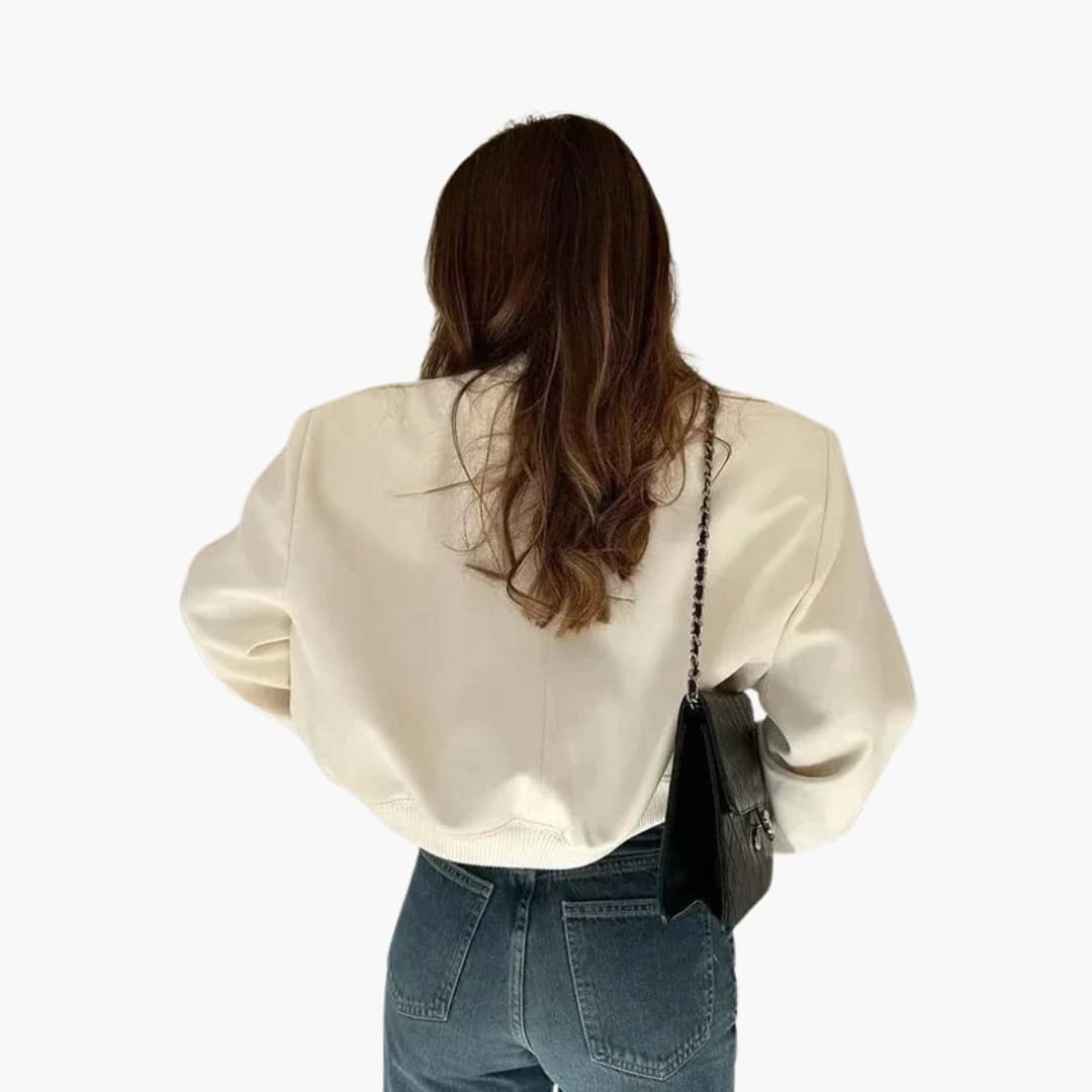 Women’s Bomber Jacket with Flap Pockets - Image 3