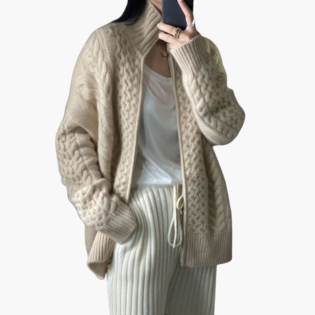 Women’s Cardigan with High Collar - Image 3