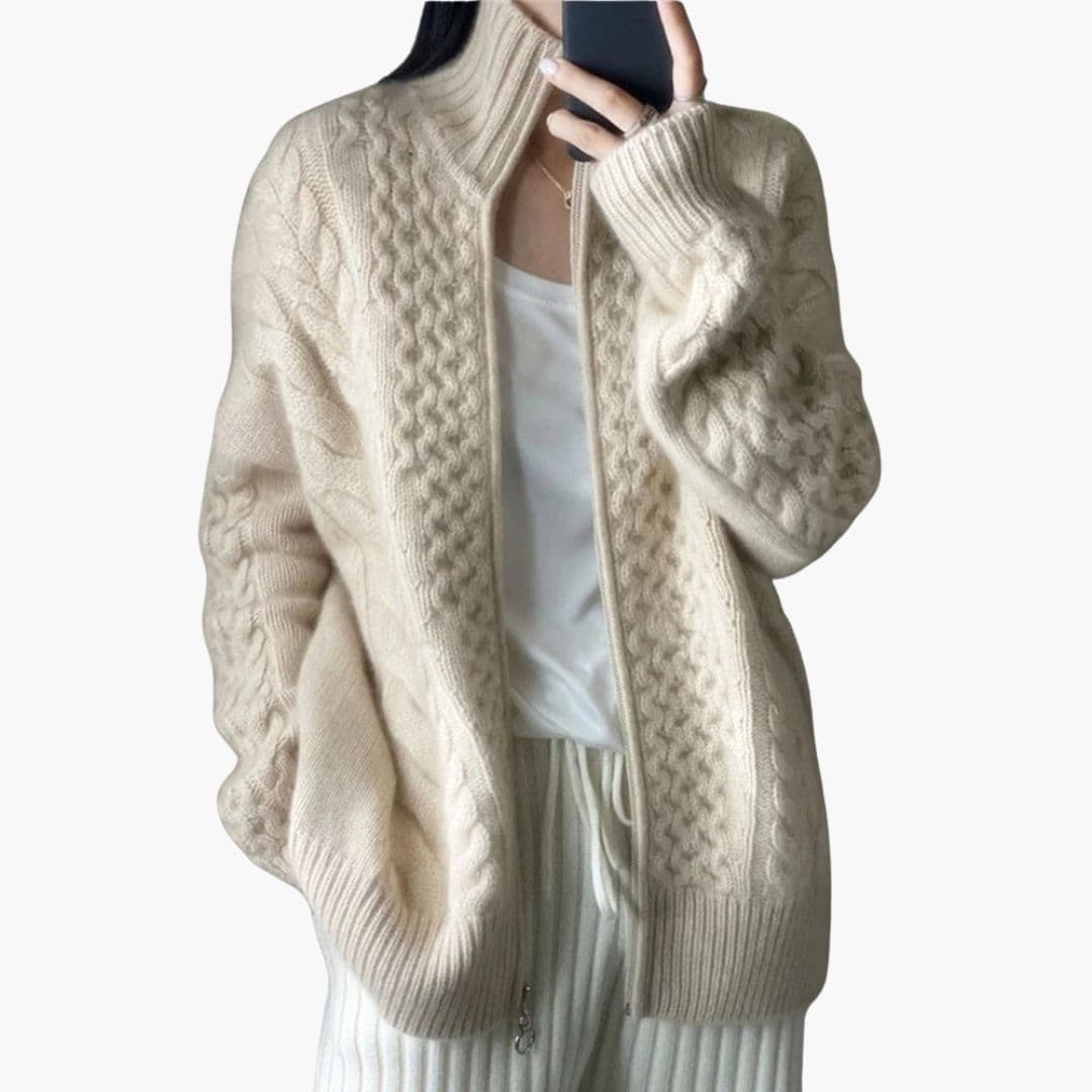 Women’s Cardigan with High Collar - Image 2