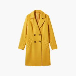 Women's Coat with Button Closure and Long Sleeves