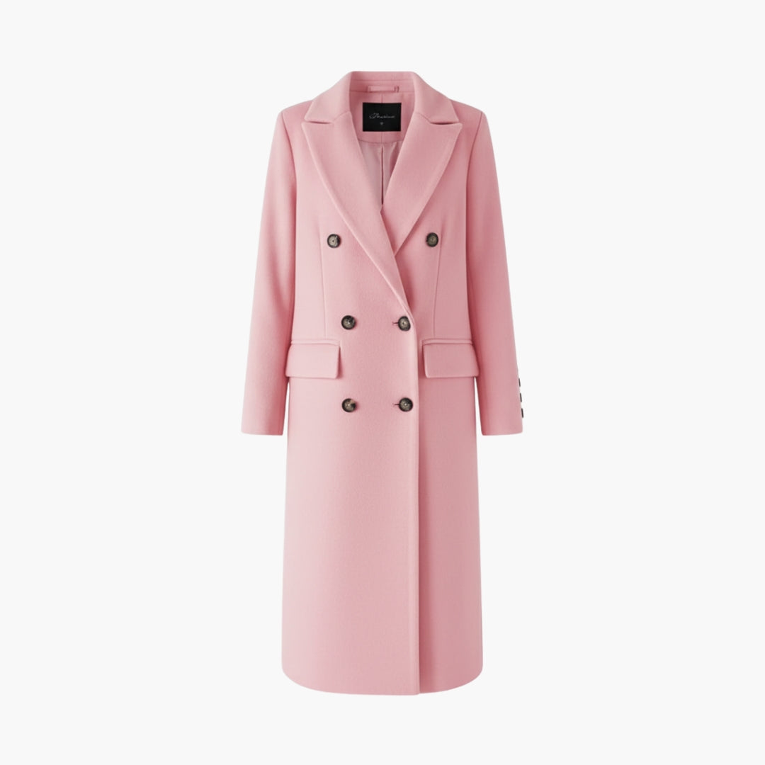 Women’s Coat with Lapel Collar and Buttons