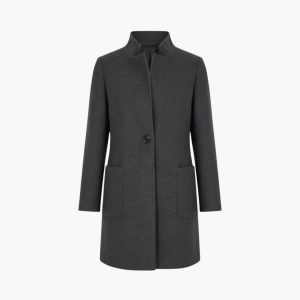 Women’s Coat with Stand Collar and Pockets