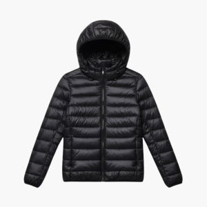 Women’s Down Jacket with Hood and Zipper