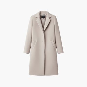Women's Long Coat with Collar and Buttons