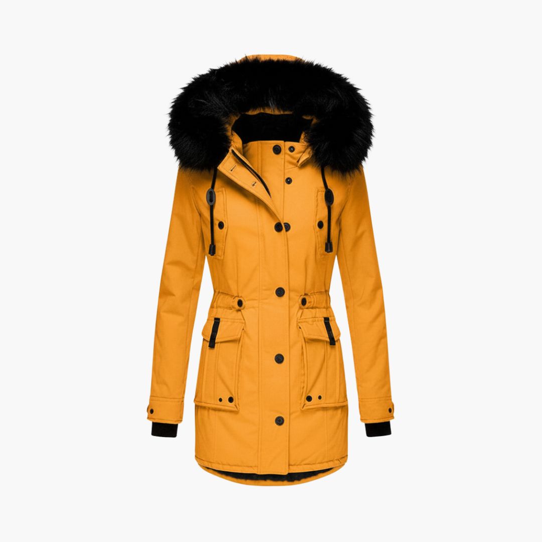 Women’s Parka Jacket with Hood and Flap Pockets