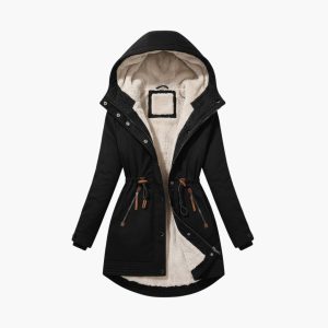 Women’s Parka with Lined Hood and Drawstring Waist