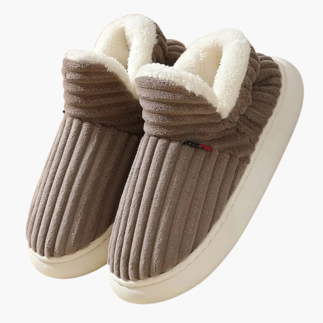 Women’s Plush Slippers with Ribbed Surface and Inner Lining - Image 5