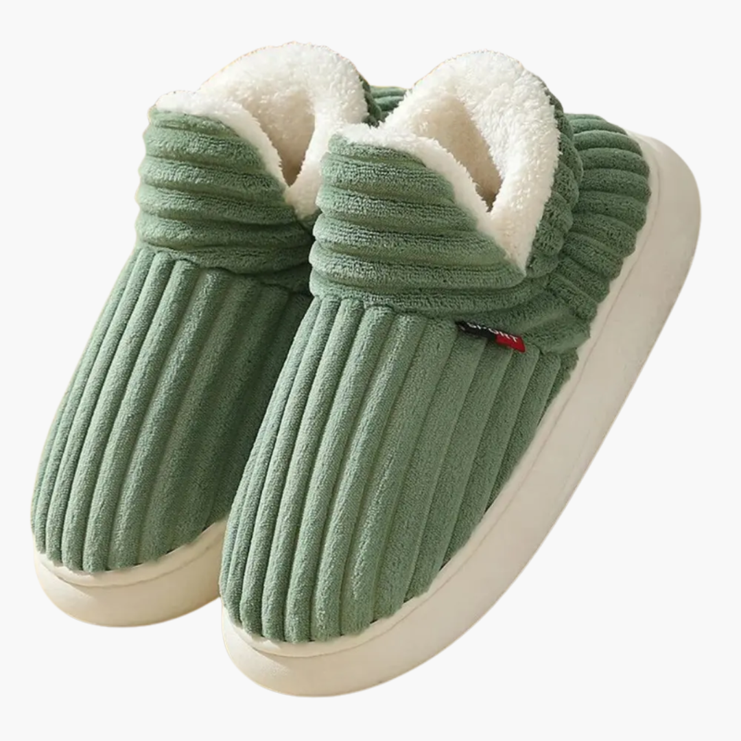 Women’s Plush Slippers with Ribbed Surface and Inner Lining - Image 7