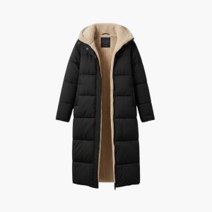 Women's Quilted Coat with Hood and Lined Interior