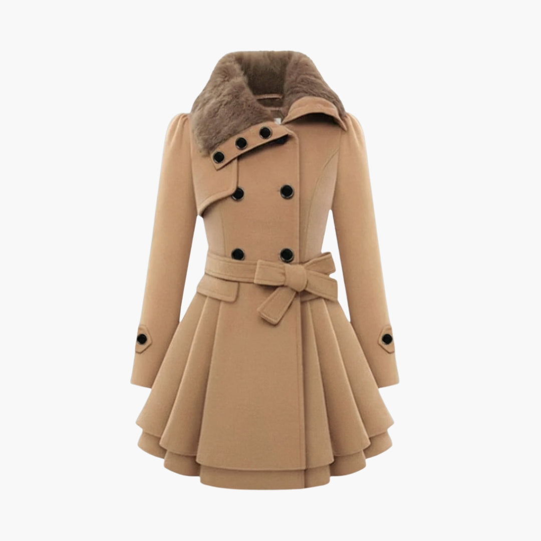 Women’s Winter Coat with Buttons and Belt