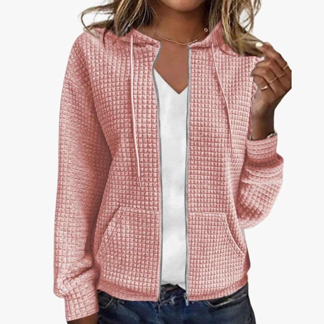 Women’s Zip-Up Hoodie with Drawstring Hood - Image 5