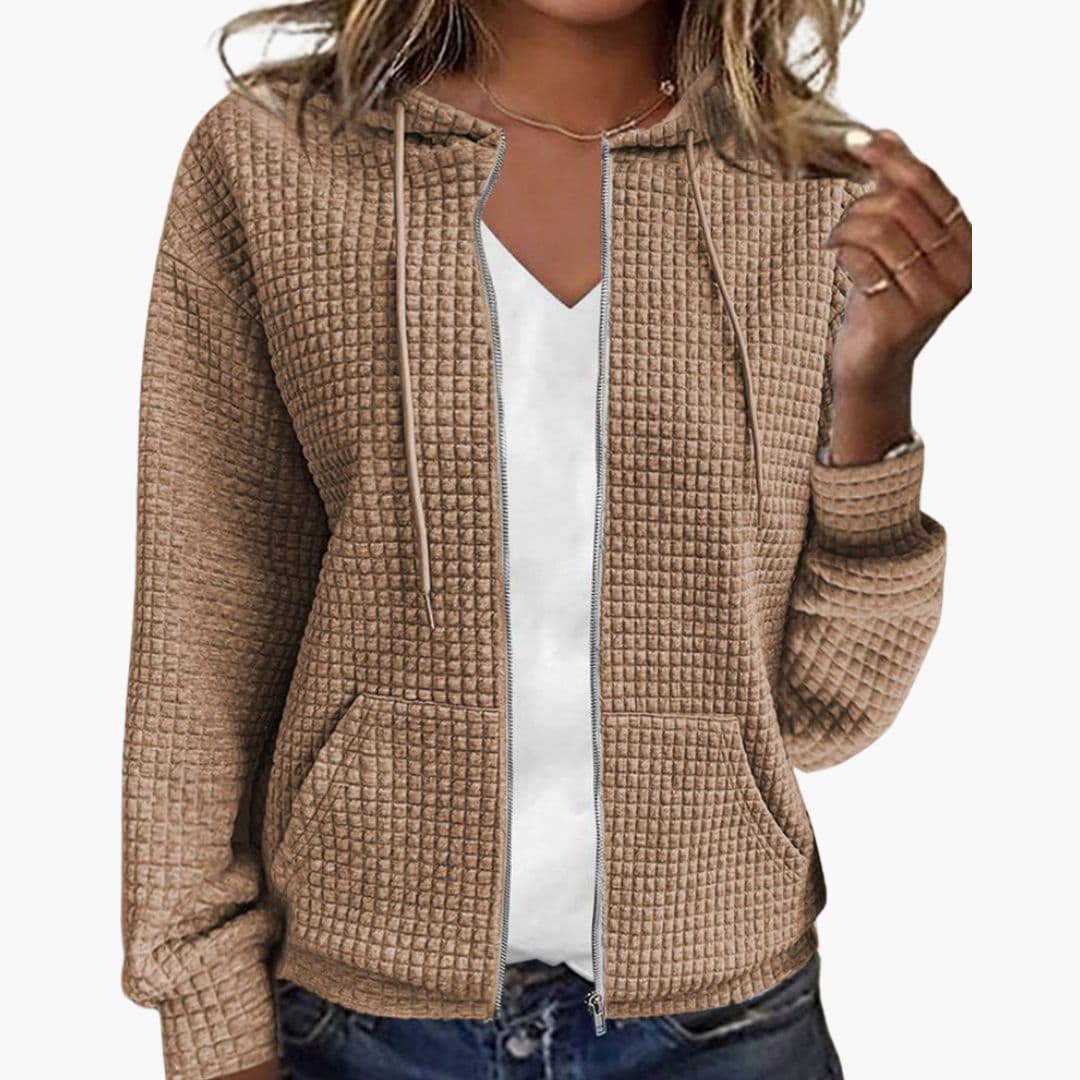 Women’s Zip-Up Hoodie with Drawstring Hood - Image 6