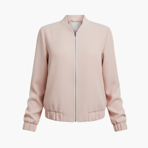 Women’s Bomber Jacket with Zipper Closure