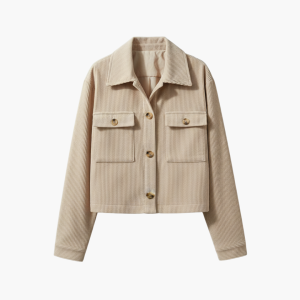Women’s Corduroy Transitional Jacket with Lapel Collar