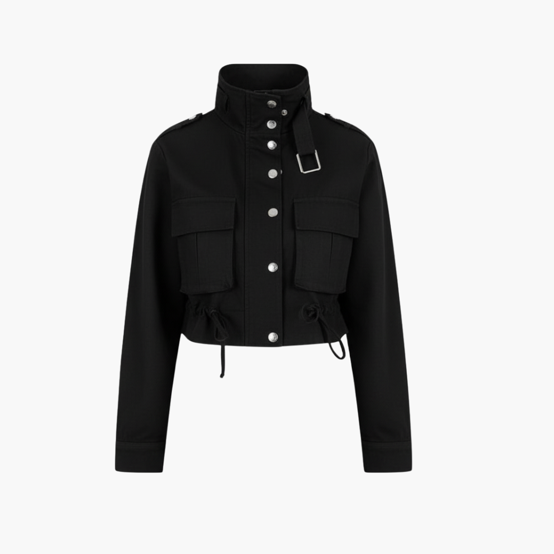 Women’s Cropped Jacket with Flap Pockets