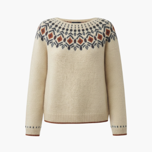 Women’s Knit Sweater with Geometric Pattern